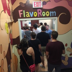The FlavoRoom is where the tasting happens. It is where we all discovered a new favorite: Strawberry Cheesecake.